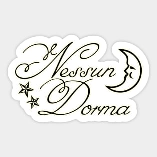 Nessun dorma with moon and stars - yellow glow Sticker